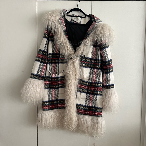 NWT Charlotte Simone Penny Lane Fur Trim Coat Size L - Picture 1 of 7